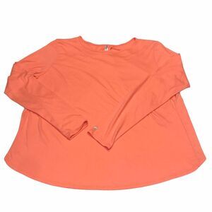Fabletics Millie Long-Sleeve Tee peach Open Back Split Drape Women's Workout Top